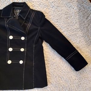 Black Pea Coat, International Concepts, Medium